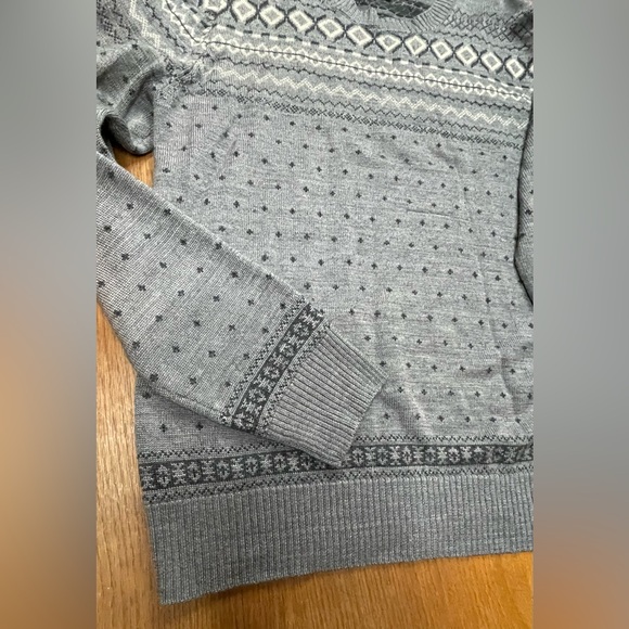 Frank & Oak sweater mens M fair isle wool blend grey outdoor ski lodge costal - Picture 5 of 9